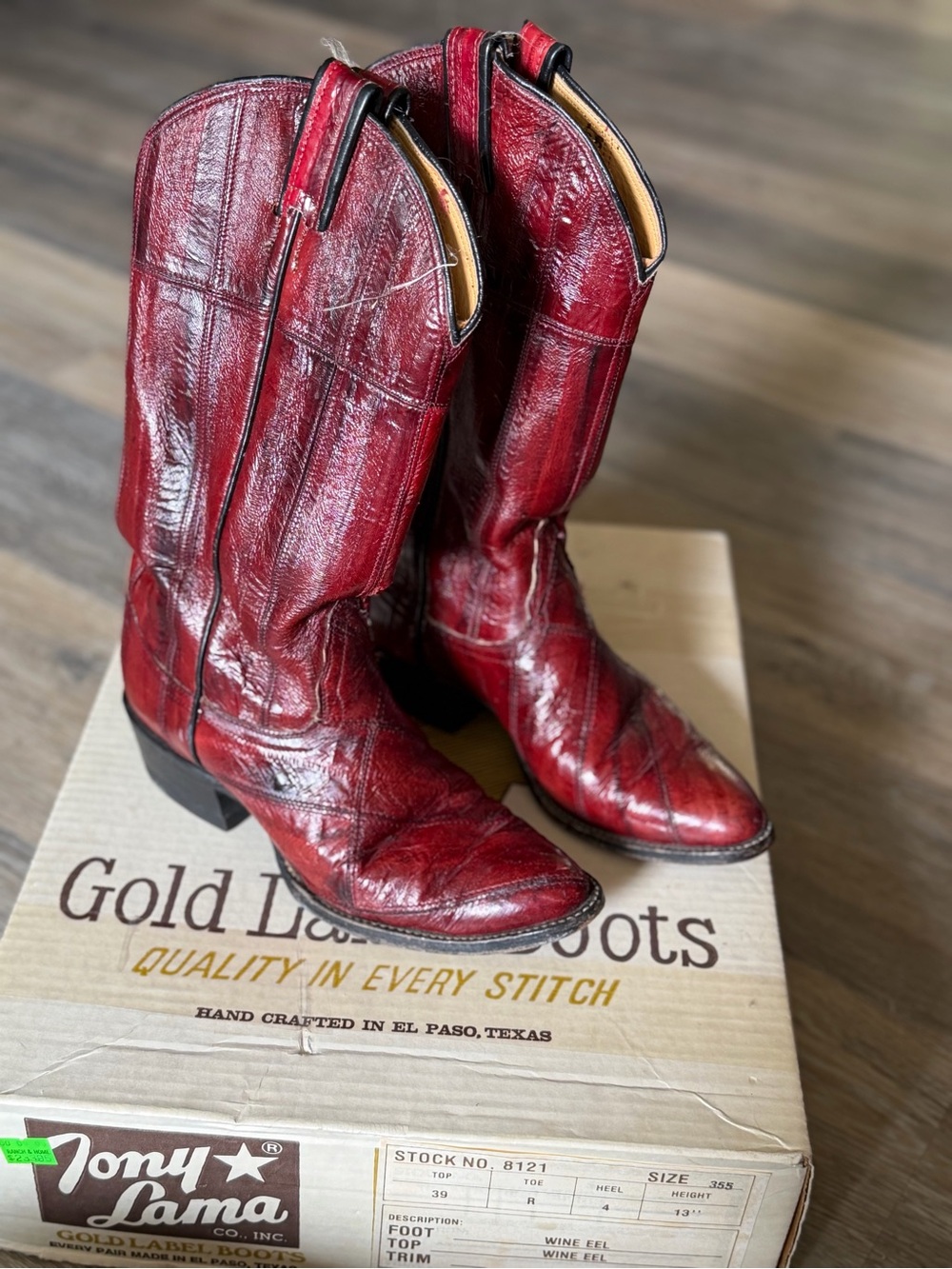Vintage Tony Lama Eel Boots Size 5.5